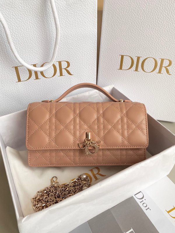 Lady Dior Top Handle Bag in beige